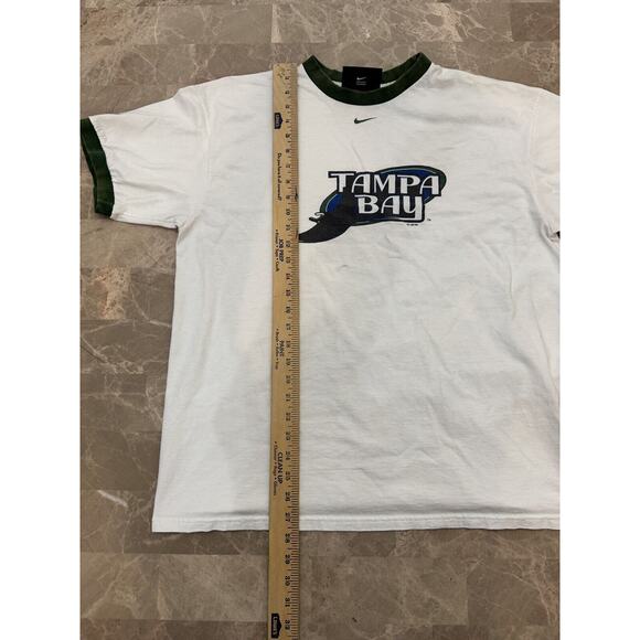 Vintage Rare Nike Tampa Bay Devil Rays shirt Old Logo Y2K Large Center Swoosh - Picture 7 of 11